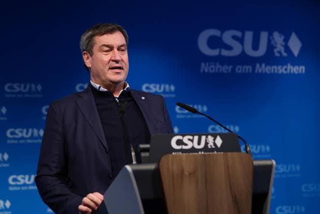 News Themen der Woche KW49 News Bilder des Tages Pressekonferenz nach Sitzung des CSU-Vorstands am 08.12.2023 in der CSU Landesleitung in München Markus Söder ( Ministerpräsident Bayern ) *** Press conference after the meeting of the CSU Executive Board on 08 12 2023 at the CSU regional office in Munich Markus Söder Prime Minister of Bavaria xMSx