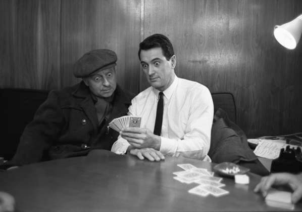 Film Strange Bedfellows Actors Arthur Hynes and Rock Hudson in a scene of the film Los Angeles, CA USA  Copyright: xLeoxFuchsx 0587 Arthur Haynes Rock Hudson (Strange Bedfellows) CARDPLAY SET