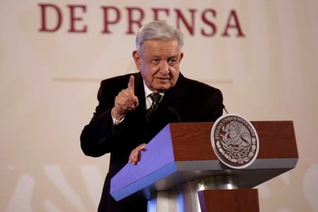 December 8, 2023, Mexico City, Mexico: The president of Mexico, Andres Manuel Lopez Obrador at the press conference at the National Palace in Mexico City. on December 8, 2023 in Mexico City, Mexico Mexico City Mexico - ZUMAe321 20231208_zia_e321_046 Copyright: xLuisxBarronx