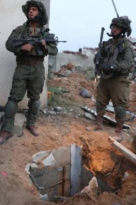 Israel-Hamas conflict Photo taken Dec. 8, 2023 shows an entrance to a subterranean tunnel in front of a house in Beit Lahia in the northern part of the Gaza Strip, amid the war between Israel and Hamas.  A14AA0002217147P