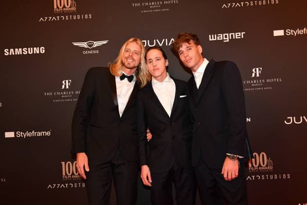 Mayk Azzato mit Brigitte Nielsen Söhne 100th Film Award Event The Charles Hotel München 09. Dezember 2023