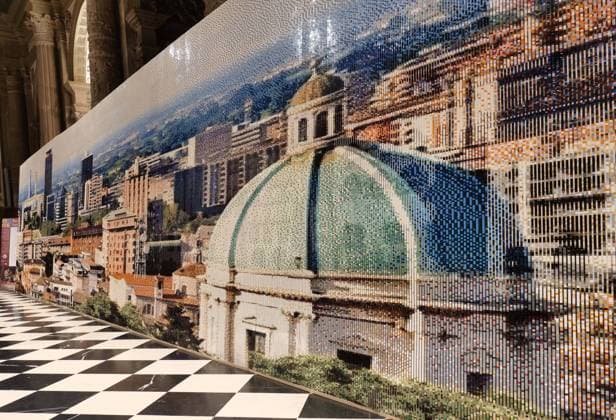 Bilder des Jahres 2023, News 12 Dezember News Themen der Woche KW49 News Bilder des Tages The largest Lego lenticular mosaic exhibited at Holy Spirit church - Bergamo The largest Lego lenticular mosaic, with the contribution of various Italian pediatric departments, 454 children involved over 5000 hours of work exhibited at the Santo Spirito church in Bergamo, Italy, on December 10, 2023. 811008 Bricks, 3168 bases, spectacular double point perspective mosaic where you can see the cities of Bergamo or Brescia depending on the viewing angle. Photo by Luca Ponti IPA ABACAPRESS.COM Bergamo Bergamo Italy Italy  Copyright: xIPA ABACAx