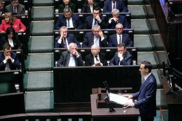 News Themen der Woche KW50 Polen, Mateusz Morawiecki scheitert im Parlament an Vertrauensfrage RECORD DATE NOT STATED Warsawa 11.12.2023 Parliament IN THE PICTURE: Mateusz Morawiecki PHOTO: TEDI NEWSPIX.PL --- Newspix.pl  TEDI111223_003