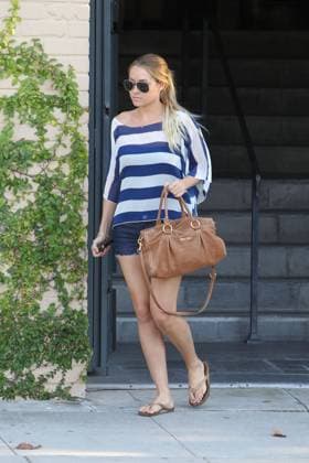Lauren Conrad visits Kate Somerville skin care for the second day in the row, excpet this time is not sporting wet hair or gym clothes 43939, LOS ANGELES, CALIFORNIA - Tuesday August 24, 2010. Lauren Conrad wears a blue and white striped top, jean shorts and carries a Miu Miu handbag as she leaves Kate Somerville skin care in Los Angeles. Conrad looks a bit more put together than yesterday s trip to the skin care experts as she Tweeted her embarrassment, Gym clothes, no makeup, wet hair and leaving a painful laser hair removal apt... This is exactly when I want to find 15 paps around my car. , Credit:Avalon  Copyright: xAvalonx 0524490500