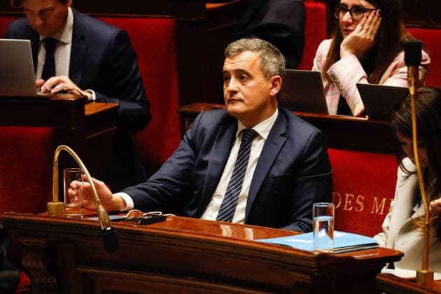 Debate On The Draft Law To Control Immigration - Paris French Interior Minister Gerald Darmanin during debate on the draft law to control immigration at the National Assembly in Paris, France on December 11, 2023. Photo by Jean-Bernard Vernier JBV News ABACAPRESS.COM Paris France  Copyright: xVernierxJean-Bernard JBVxNews ABACAx