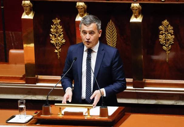 Debate On The Draft Law To Control Immigration - Paris French Interior Minister Gerald Darmanin during debate on the draft law to control immigration at the National Assembly in Paris, France on December 11, 2023. Photo by Jean-Bernard Vernier JBV News ABACAPRESS.COM Paris France  Copyright: xVernierxJean-Bernard JBVxNews ABACAx