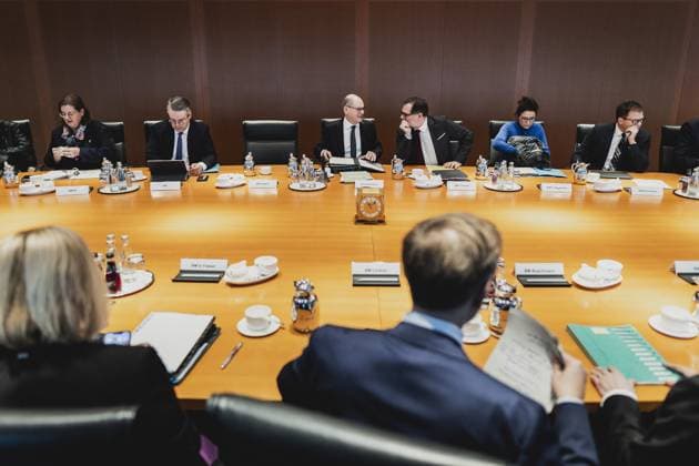 News Themen der Woche KW50 News Bilder des Tages Olaf Scholz (SPD), Bundeskanzler, aufgenommen im Rahmen der woechentlichen Sitzung des Kabinetts in Berlin, 13.12.2023. Berlin Deutschland *** Olaf Scholz SPD , Federal Chancellor, recorded during the weekly cabinet meeting in Berlin, 13 12 2023 Berlin Germany Copyright: xFlorianxGaertnerx