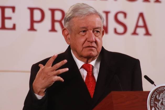 December 13, 2023 in Mexico City, Mexico: Mexican President, Andres Manuel Lopez Obrador speaks during the briefing conference in front of media at the National Palace on December 13, 2023 in Mexico City, Mexico. Mexico City Mexico - ZUMAe321 20231213_zia_e321_011 Copyright: xCarlosxSantiagox