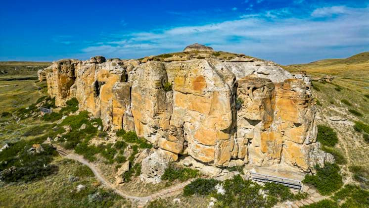 Aerials of Hoodoos along the Milk River, Writing-on-Stone Provincial Park, UNESCO World Heritage Site, Alberta, Canada, North America Copyright: MichaelxRunkel 1184-9250