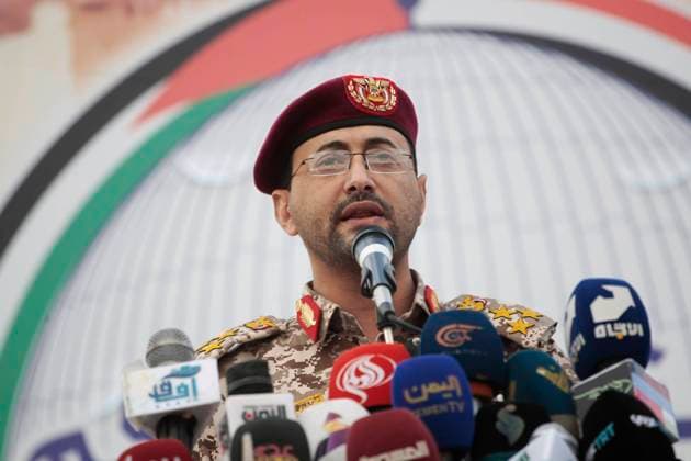 December 15, 2023, SANAA, Sanaa, Yemen: Houthi military spokesman Yahya Saree speek at the Demonstration..Yemen s Iran-backed Houthi claimed they fired missiles at two ships in the Red Sea on Friday, as part of their campaign to pressure Israel over its war with Hamas.. Container ships MSC PALATIUM and MSC ALANYA were targeted by two naval missiles as they were heading toward the Israeli entity, Houthi military spokesman Yahya Saree said at the Demonstration. SANAA Yemen - ZUMAa219 20231215_zip_a219_002 Copyright: xOsamahxYahyax