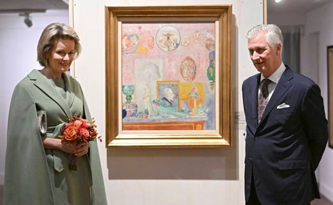 Entertainment Themen der Woche KW50 Entertainment Bilder des Tages King Philippe and Queen Mathilde visit the James Ensor exhibition in Oostende OOSTENDE, BELGIUM - DECEMBER 15 : King Philippe and Queen Mathilde visit the exhibition Rose, Rose, Rose à mes yeux. James Ensor and Still Life in Belgium from 1830 to 1930 at the Mu.ZEE in Ostend. For the first time, this exhibition focuses exclusively on the still lifes of the famous Ostend painter, and officially opens a series of events devoted to him in 2024, to mark the 75th anniversary of his death on December 15, 2023 in Oostende, Belgium, 15 12 2023 Oostende Belgium  Copyright: xDidierxLebrunx