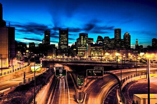 The cityscape of Boston under the darkening sky during evening time 68085 RECORD DATE NOT STATED