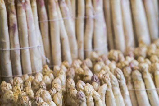 IMAGO Creative: Food, Spargel A closeup shot of bunches of white asparagus 363322 RECORD DATE NOT STATED