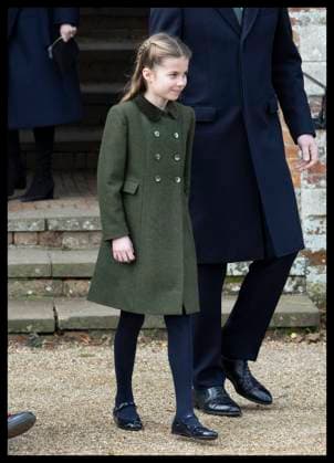 . 25 12 2023. Sandringham , United Kingdom. Princess Charlotte leaving the Christmas Day church service in Sandringham, United Kingdom. Picture by Stephen Lock i-Images  xStephenxLockx xi-Imagesx IIM-24899-0042