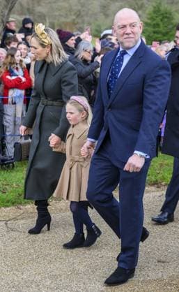 Members of the British Royal Family attend the Christmas Day service at Sandringham Featuring: Zara Tindall, Lena Tindall, Mike Tindall Where: Sandringham, Norfolk, United Kingdom When: 25 Dec 2023 Credit: Cover Images EDITORIAL USE ONLY. NOT FOR USE BY NEWSPAPERS BASED IN THE UK. Copyright: xx 53324699