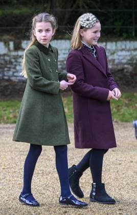 Members of the British Royal Family attend the Christmas Day service at Sandringham Featuring: Princess Charlotte, Mia Tindall Where: Sandringham, Norfolk, United Kingdom When: 25 Dec 2023 Credit: Cover Images EDITORIAL USE ONLY. NOT FOR USE BY NEWSPAPERS BASED IN THE UK. Copyright: xx 53324708