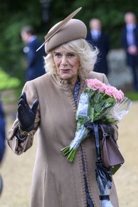 Members of the British Royal Family attend the Christmas Day service at Sandringham Featuring: Queen Camilla Where: Sandringham, Norfolk, United Kingdom When: 25 Dec 2023 Credit: Cover Images EDITORIAL USE ONLY. NOT FOR USE BY NEWSPAPERS BASED IN THE UK. Copyright: xx 53324713