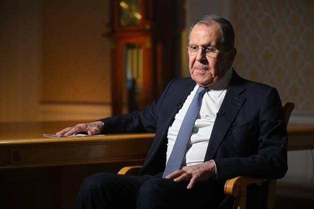 News Themen der Woche KW52 Russia Lavrov Interview 8590951 28.12.2023 Russian Foreign Minister Sergey Lavrov attends an interview with Dmitry Kiselev, director general of the Rossiya Segodnya International Media Group, in Moscow, Russia. Ramil Sitdikov Sputnik Moscow Russia  Copyright: xRamilxSitdikovx