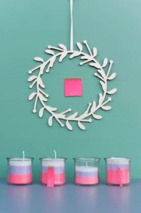 Studio shot of Advent wreath and decorative candles in glass jars, Hamburg Hamburg Deutschland Altes Land GISF01002