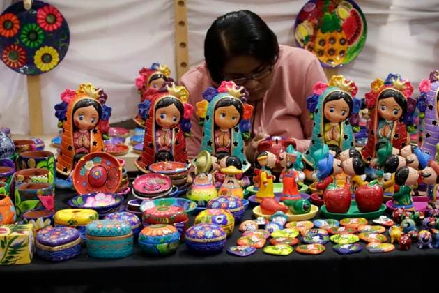 Crafts and gastronomy from the state of Guerrero are sold in the Zocalo of Mexico City December 28, 2023, Mexico City, Mexico: Artisans from the state of Guerrero sell their products such as handicrafts, mezcals, traditional costumes and various products at the Zocalo Christmas festival in Mexico City. on December 28, 2023 in Mexico City, Mexico (Photo by Luis Barron Eyepix Group). Copyright: xLuisxBarronx xEyepixxGroupx LB-20231228-2