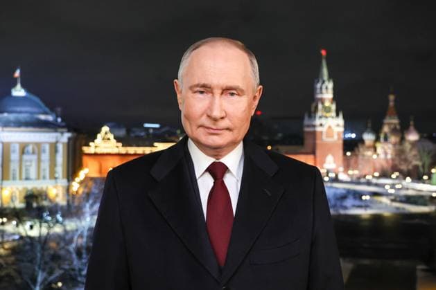 News Themen der Woche KW01 News Bilder des Tages News Bilder des Tages RUSSIA, MOSCOW - JANUARY 1, 2024: Russia s President Vladimir Putin delivers a televised national video address on New Year s Eve. Gavriil Grigorov Russian Presidential Press and Information Office TASS  66135121