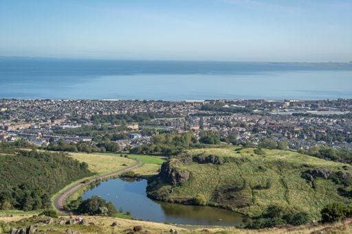 An aerial shot of Holyrood Park in Edinburgh 1007697 RECORD DATE NOT STATED