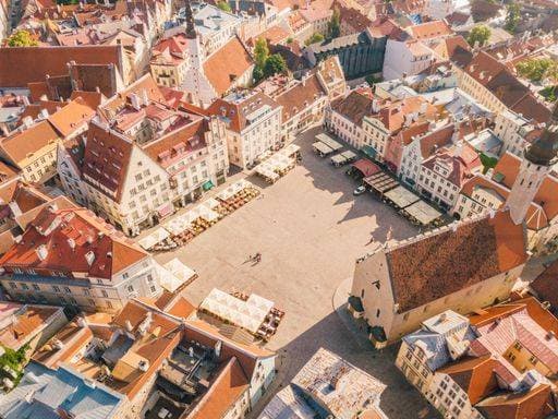 An aerial view shot of beautiful Tallinn on a sunny day 1019412 RECORD DATE NOT STATED