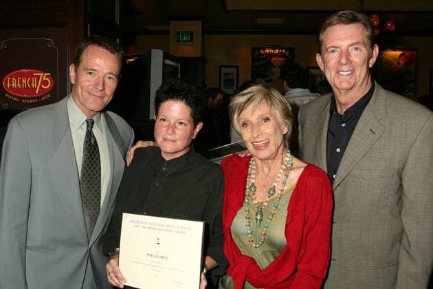 58th Emmy s, Outstanding Writing Reception 23 August 2006 - Century City, California. Brian Cranston, Phyllis Nagy, Cloris Leachman and Dick Askin. 58th Annual Primetime Emmy Award Nominees for Outstanding Writing Reception. Photo Credit: Byron Purvis AdMedia Century City CA USA EDITORIAL USE ONLY  Copyright: xByronxPurvis AdMediax ByronxPurvisx admphotos104351