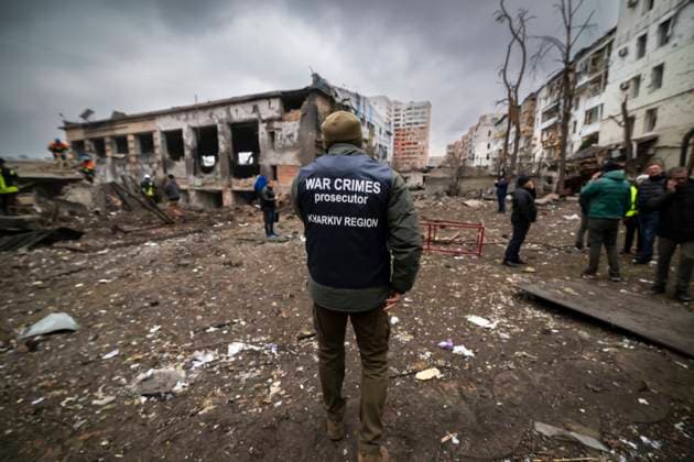 Bilder des Jahres 2024, News 01 Januar News Themen der Woche KW01 News Bilder des Tages Several S-300 and Kinzal missiles landed in the center of Kharkiv early in the morning, the explosions destroyed residential buildings and housing estates, pictured on January 2nd, 2024. (CTKxPhoto DarvikxMacaxVojtech) CTKPhotoF202401020017101  CTKPhotoF202401020017101