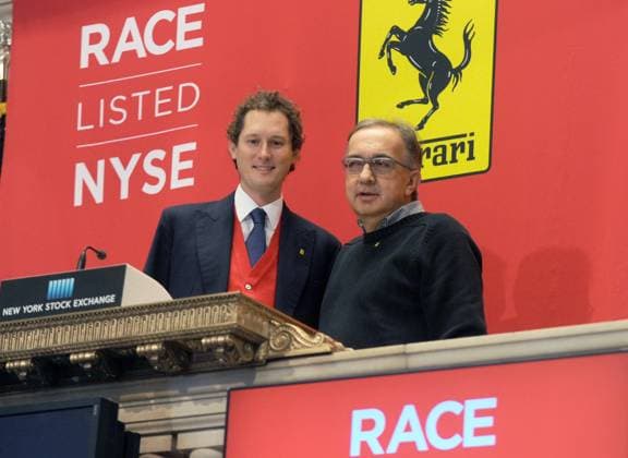 Ferrari goes Public on NYSE John Elkann, Sergio Marchionne at the New York Stock Exchange as Ferrari has their IPO on October 21, 2015 in New York City. Ferrari will trade under the symbol RACE., Credit:Dennis Van Tine Avalon  Copyright: xDennisxVanxTinex xAvalonx 0527295310