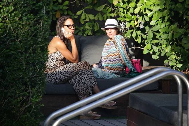 Barbara Feltus, Boris Becker s first wife, and Sharlely Kerssenberg, Becker s current wife, are spotted chatting together poolside in Miami 71241, MIAMI, FLORIDA - Tuesday December 27, 2011. Sharlely Lilly Kerssenberg, current wife of Tennis legend Boris Becker, and Barbara Feltus, Boris Becker s first wife, are seen hanging out together at the pool of a Miami hotel. Feltus famously took their children Noah and Elias to Miami after being contacted by a woman claiming to be pregnant with Boris child. Barbara bypassed her prenuptial agreement, ultimately setting up an international custody battle. , Credit:Thibault Monnier, Pacific  Copyright: xThibaultxMonnier,xPacificCoastNews.comx xAvalonx 0527418217