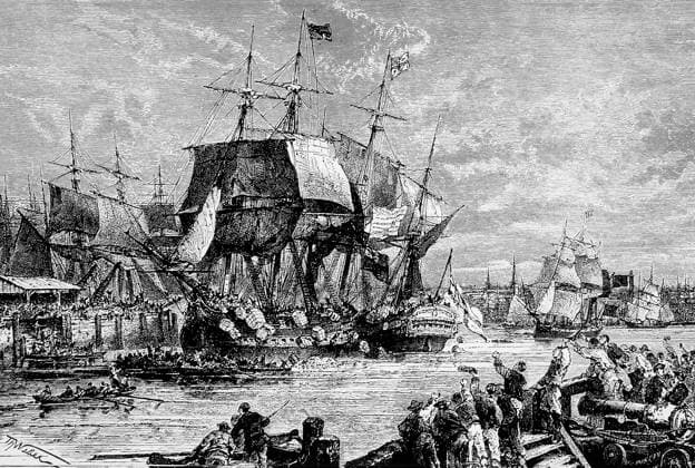 Boston Tea Party, 1773, Illustration  Copyright: xABxArchivex jtv004023