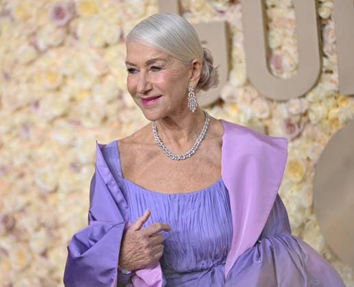 Actress Helen Mirren arrives for the 81st annual Golden Globe Awards at the Beverly Hilton in Beverly Hills, California on Sunday, January 7, 2024.  LAP202401070033 CHRISxCHEW