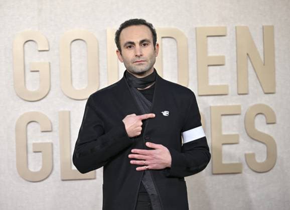 Actor Khalid Abdalla arrives for the 81st annual Golden Globe Awards at the Beverly Hilton in Beverly Hills, California on Sunday, January 7, 2024.  LAP202401070062 CHRISxCHEW