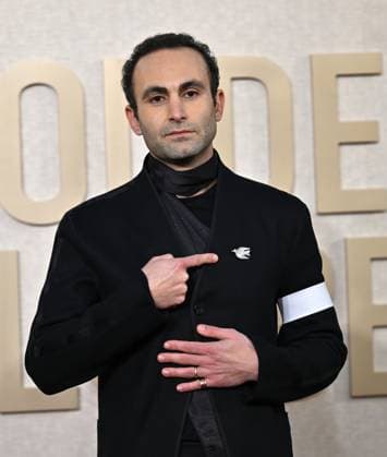 Actor Khalid Abdalla arrives for the 81st annual Golden Globe Awards at the Beverly Hilton in Beverly Hills, California on Sunday, January 7, 2024.  LAP202401070063 CHRISxCHEW