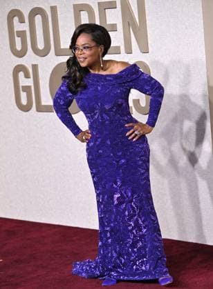 Actress Oprah Winfrey arrives for the 81st annual Golden Globe Awards at the Beverly Hilton in Beverly Hills, California on Sunday, January 7, 2024.  LAP202401070103 CHRISxCHEW