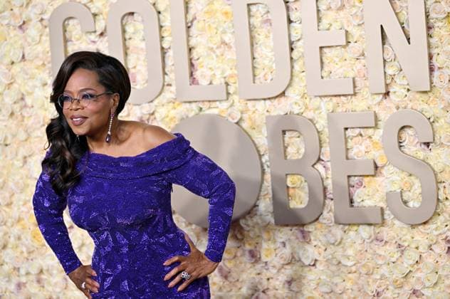 Actress Oprah Winfrey arrives for the 81st annual Golden Globe Awards at the Beverly Hilton in Beverly Hills, California on Sunday, January 7, 2024.  LAP202401070105 CHRISxCHEW