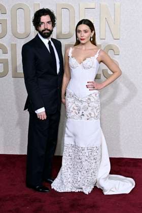 Robbie Arnett mit Ehefrau Elizabeth Olsen bei der Verleihung der 81. Golden Globe Awards im Beverly Hilton Hotel. Beverly Hills, 07.01.2024