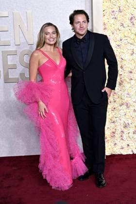 Margot Robbie mit Ehemann Tom Ackerley bei der Verleihung der 81. Golden Globe Awards im Beverly Hilton Hotel. Beverly Hills, 07.01.2024 *** Margot Robbie with husband Tom Ackerley at the 81 Golden Globe Awards at the Beverly Hilton Hotel Beverly Hills, 07 01 2024 Foto:xJ.xBlocx xFuturexImagex globes_2024_4272