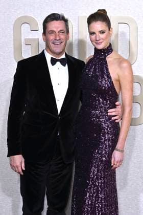 Jon Hamm mit Ehefrau Anna Osceola bei der Verleihung der 81. Golden Globe Awards im Beverly Hilton Hotel. Beverly Hills, 07.01.2024