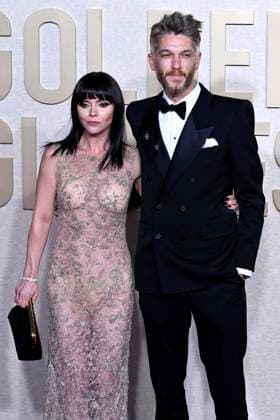 Christina Ricci mit Ehemann Mark Hampton bei der Verleihung der 81. Golden Globe Awards im Beverly Hilton Hotel. Beverly Hills, 07.01.2024