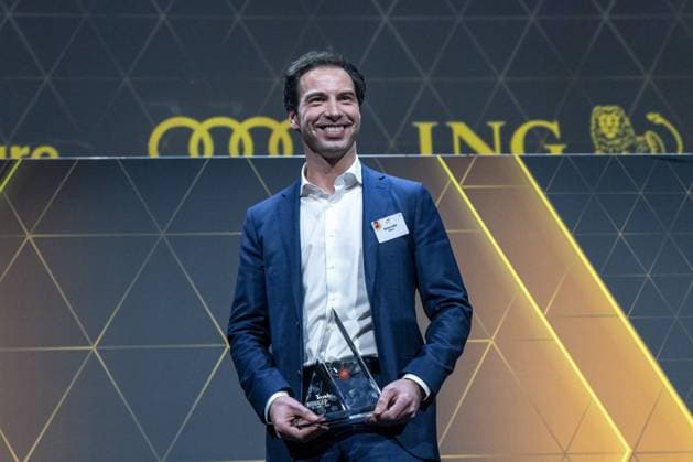 PMSweet CEO Michael Labro pictured during the 39th award ceremony for the Manager of the Year, Wednesday 10 January 2024 in Brussels. Flemish business magazine Trends, french-speaking counterpart Trends-Tendance, in collaboration with television channel Kanaal Z Canal Z, have a yearly tradition of electing a Flemish and a French-speaking manager of the year.  NICOLASxMAETERLINCK 83757668