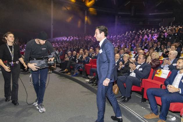PMSweet CEO Michael Labro pictured during the 39th award ceremony for the Manager of the Year, Wednesday 10 January 2024 in Brussels. Flemish business magazine Trends, french-speaking counterpart Trends-Tendance, in collaboration with television channel Kanaal Z Canal Z, have a yearly tradition of electing a Flemish and a French-speaking manager of the year.  NICOLASxMAETERLINCK 83757691