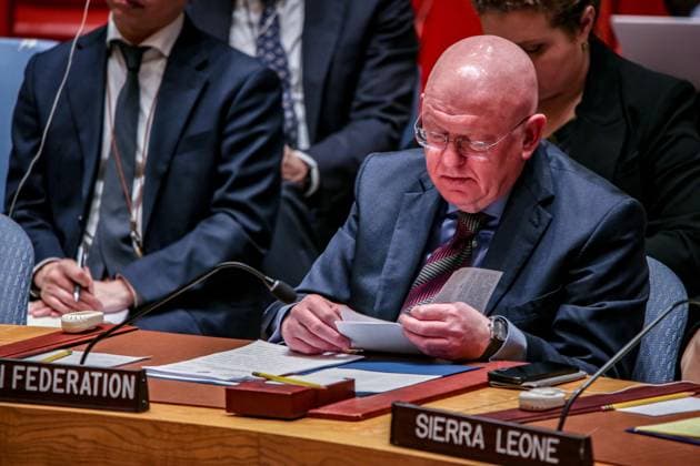 News Themen der Woche KW02 News Bilder des Tages New York, UN-Sicherheitsrat zu Frieden und Sicherheit in der Ukraine January 10, 2024, New York, New York, United States: Permanent Representative of the Russian Federation to the UN, VASSILY NEBENZIA during a Security Council meeting on the maintenance of peace and security of Ukraine..Some of the heaviest attacks in Ukraine since the beginning of the war in 2022 took place between now and 29 December 2023..A recorded death of 125 civilians.and injury to over 550 others across Ukraine. New York United States - ZUMAo116 20240110_znp_o116_008 Copyright: xBiancaxOterox