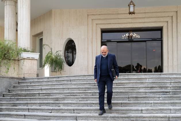 January 10, 2024, Tehran, Iran: Iranian military commander of the Revolutionary Guards and Minister of Interior and member of the Expediency Discernment Council AHMAD VAHIDI Minister leaves after a government meeting. Tehran Iran - ZUMAi98_ 20240110_zih_i98_008 Copyright: xIranianxPresidencyx
