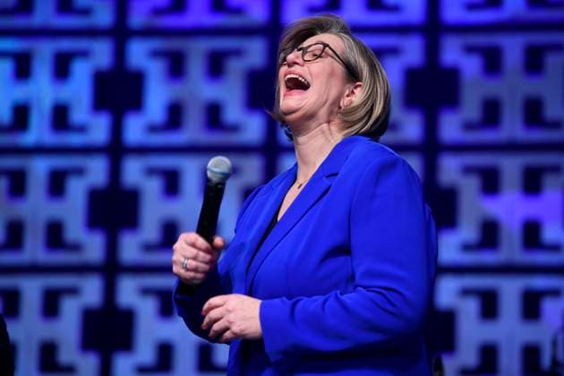 News Bilder des Tages Neujahrsempfang der Ministerpräsidentin des Saarlandes Anke Rehlinger am Mittwoch (10.01.2024) in der Saarlandhalle in Saarbrücken. Im Bild: Ministerpräsidentin Anke Rehlinger (blau). *** New Years reception of the Minister President of Saarland Anke Rehlinger on Wednesday 10 01 2024 in the Saarlandhalle in Saarbrücken In the picture Minister President Anke Rehlinger blue bub