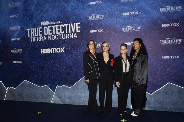 True Detective: Night Country Tv Series Premiere January 11, 2023, Mexico City, Mexico: (L-R) Mari-Jo Winkler, Issa Lopez, Jodie Foster, Kali Reis attend the blue carpet for the Tv series premiere by HBO True Detective: Night Country at Cineteca Nacional. on January 11, 2023 in Mexico City, Mexico. (Photo by Carlos Tischler Eyepix Group) Copyright: xCarlosxTischler xEyepixxGroupx CT_11012024_109038