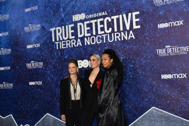 True Detective: Night Country Tv Series Premiere January 11, 2023, Mexico City, Mexico: (L-R) Jodie Foster, Issa Lopez, Kali Reis attend the blue carpet for the Tv series premiere by HBO True Detective: Night Country at Cineteca Nacional. on January 11, 2023 in Mexico City, Mexico. (Photo by Carlos Tischler Eyepix Group) Copyright: xCarlosxTischler xEyepixxGroupx CT_11012024_109048