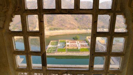 The details of the majestic Amber Fort near Jaipur, Rajasthan, India 2135853 RECORD DATE NOT STATED