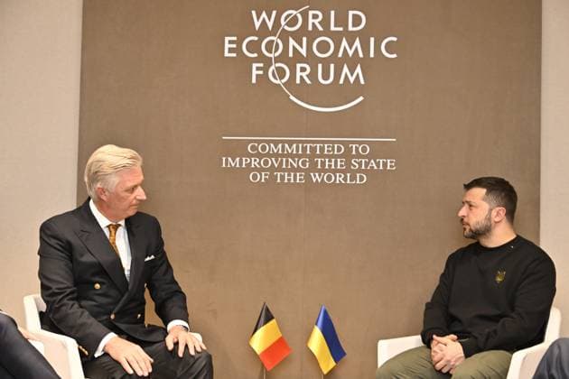Entertainment Themen der Woche KW03 Entertainment Bilder des Tages News Bilder des Tages King Philippe - Filip of Belgium and Ukraine president Volodymyr Zelensky meet at the 2024 World Economic Forum Annual Meeting in Davos, Switzerland, Tuesday 16 January 2024. The yearly meeting takes place from 15 to 19 January, with heads of governments and economic leaders.  ERICxLALMAND 84117274